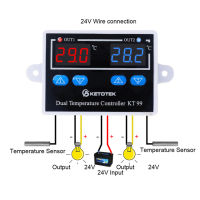 【Worth-Buy】 10a ตัวควบคุมอุณหภูมิ Kt1000ดิจิตอล C/f 12V 24V 220V ตัวควบคุมอุณหภูมิรีเลย์สองตัวพร้อมฮีตเตอร์และคูลเลอร์