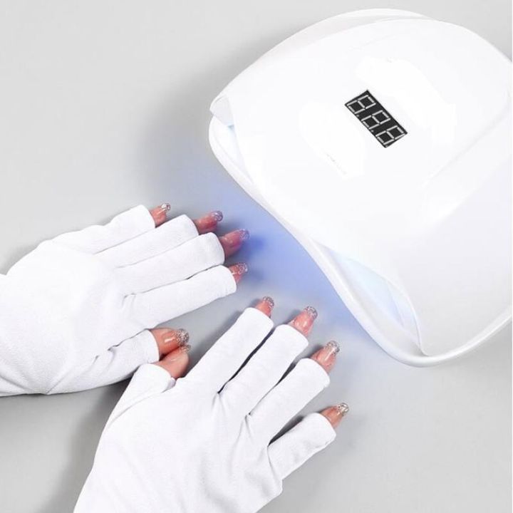 1-pair-white-fingerless-led-uv-anti-uv-gloves-uv-shield-gloveelectrical-circuitry-parts