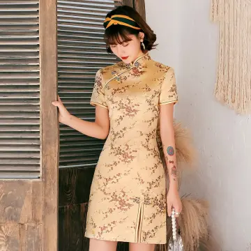 Gold cheongsam hot sale