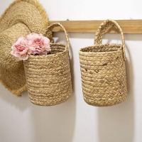 Wall Hanging Rattan Basket Planter Indoor Outdoor Hanging Rope Flower Plant Pot Basket Decor,Hanging Flowerpot Basket