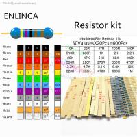 ▧ 600pcs/lot 30Valuesx 20pcs 1 1/4 W Resistor Pack Set Diy Metal Film Resistor Kit Use Colored Ring Resistance (10 Ohms 1 M Ohm)