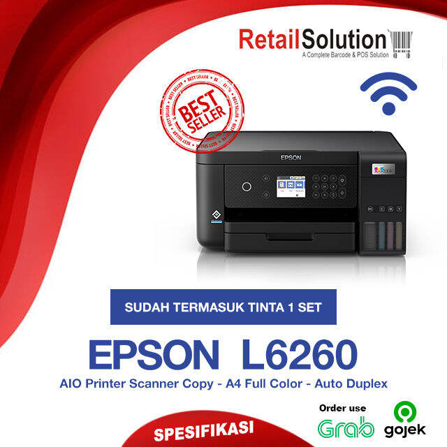 Printer AIO Scan Fotocopy A4 WiFi Duplex Epson L6260 Infus Warna Lazada Indonesia