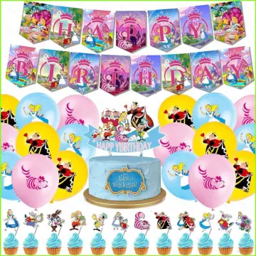 Alice In Wonderland Party Decorations Set Latex Balloons Banners