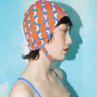 2023 New Womens Swimming Cap Colorful Print Sports Swimming Sexy Sandy Beach Bathing Cap Adjustable Women Elastictry Cloth Cap Swim Caps