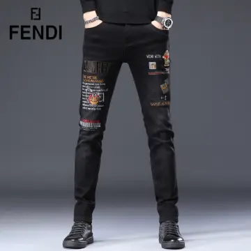 Straight pants Fendi Metallic size 42 IT in Denim - Jeans - 37354844