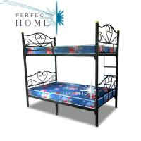 Perfect Home -ส่งฟรี-เตียงเหล็ก 2 ชั้น ขนาด 3.5 ฟุต รุ่น Double-3.5 (สีดำ) เเยกเป็นเตียงเดี่ยวได้ พร้อมที่นอนโฟมฟองน้ำ คละสี คละลาย