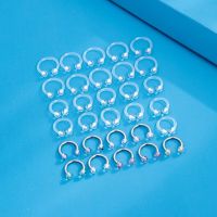 30PCS Septum Clear Bioflex Stainless Steel Horseshoe Nose Hoop Rings Eyebrow Lip Earring Tragus Barbells Piercing Retainer Body jewellery