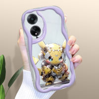 DIORCASE สำหรับ OPPO F11 F23 5G F9 R15 R15 Pro R17 Pockit Monsters Picachu Carmander Sqiirtle ขอบลอนเคสโทรศัพท์เนื้อครีม