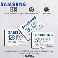 Samusng EVO Plus Micro การ์ด SD UHS-I บัตร TF 64GB 128GB 256GB 512GB A2 U3 V30การ์ดความจำ Microsdxc สำหรับกล้อง DJI UAV