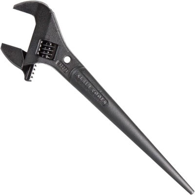 Klein Tools 3227 Extra Wide Adjustable Wrench, Construction Spud Wrench for Up to 1-7/16-Inch Nuts and Bolts, 10-Inch, with Tether Hole