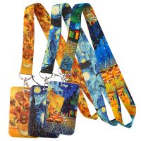 Van Gogh Art Vintage Lanyard For Keys Chain ID Credit card Cover Pass Mobile Phone Charm Neck Straps Badge Holder Accessories