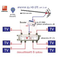 BETA ชุดเสาอากาศทีวีดิจิตอลHD27Eเดินระบบอาคาร 6 จุดรับชม