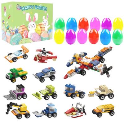 Surprise Easter Toy Set 12 Pcs Easter Egg Toys And 12pc Car Building Blocks Toys For Baby Kids Children Funny Easter Gifts great gift