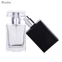 RUOHE ขวดสเปรย์น้ำหอมขวดรีฟิลเครื่องสำอางสีดำสำหรับเดินทาง