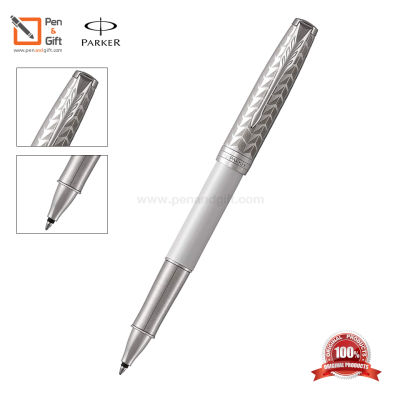 Parker Sonnet Metal &amp; Pearl Lacquer CT Rollerball Pen - ปากกาโรลเลอร์บอล ซอนเน็ต เมทัล แอนด์ เพิร์ล ขาวคลิปเงิน ของแท้100% (พร้อมกล่องและใบรับประกัน)