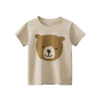 เสื้อยืดเด็ก (พร้อมส่ง) เสื้อยืดคอกลม แขนสั้น สกรีนลาย BEAR ผ้าฝ้าย อายุ 2-3 ปี