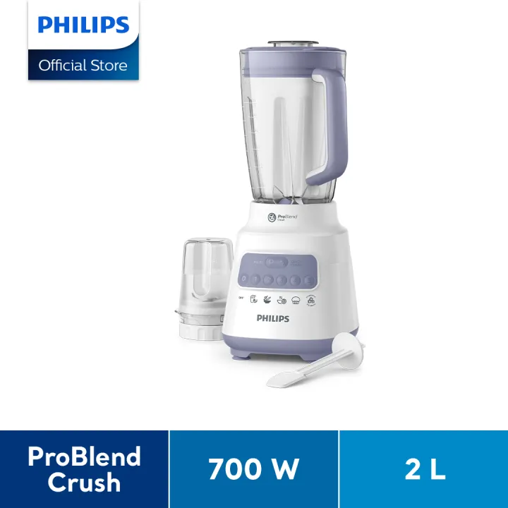 PHILIPS Blender 2L Plastic Jar [HR2221/00] 700W, 5 Speeds, Pulse, Mill,  Lavender Star Blade Smoothie, Juicer, Ice Crasher (Lavender/White) | Lazada  PH