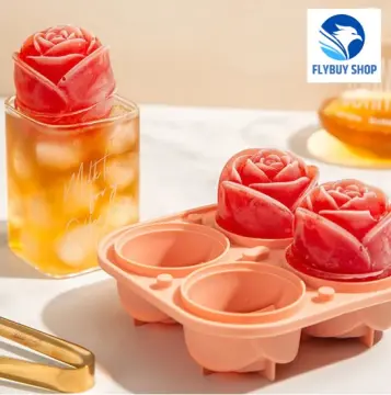 1PC-3D Rose Ice Molds , Large Ice Cube Trays, Make 4 Giant Cute