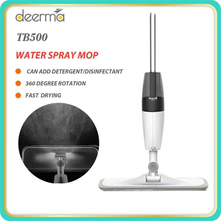 ☛Deerma TB500 360 Degrees Rotating Water Spray Mop with Cleaning Cloth 350mL Water Tank Mop
