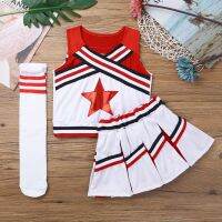 Bazzery Girls Cheerleading Costume Children Competition Cheerleaders School Team Uniform Class Suit For Child Dancing Costumes