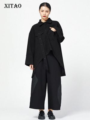 XITAO Shirt Coat Fashion Black Autumn   Women Asymmetrical Jackets Coat