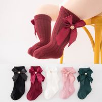 ✱☽✲  Winter Baby Knee High Socks Kids Cotton Big Bow Christmas Sock Solid Woolen Leg Warmers Girls Toddler Long Socks For 0-5Years