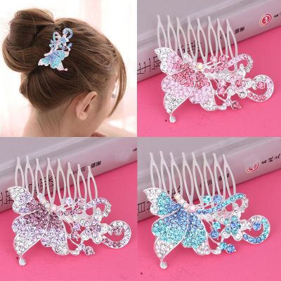 Korean New Style Bridal Hair Comb Fashion Rhinestone Butterfly Headdress Elegant Ladies Hair Accessories