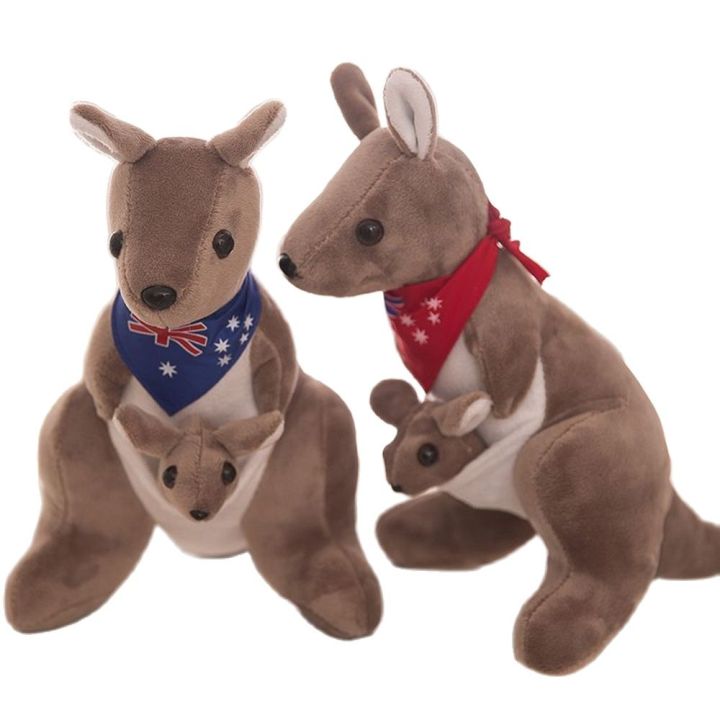 แม่จิงโจ้ตุ๊กตาหนานุ่มจิงโจ้ออสเตรเลีย28ซม-พร้อมผ้าพันคอธงออสเตรเลียสำหรับเด็กทารกตุ๊กตาน่ารักของขวัญวันเกิดให้เด็ก
