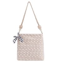 Large-capacity bag female new trendy fashion Korean bucket bag casual woven simple design shoulder bag Fashion Lace Straw Bag Tote Bag