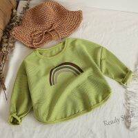 【Ready Stock】 ✷ C22 Kids Long Sleeve Sweater Teddy Rainbow Baby Autumn Hoo Children Top Unisex Rainbow Sweatshirts