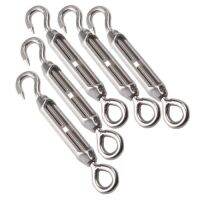 M4 Stainless Steel 5PCS 304 Hook &amp; Eye Turnbuckle Wire Rope Tension Coil Springs