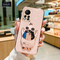 AnDyH New Design Phone Case for Infinix Hot 11s Nfc Stereo Duck Mobile Phone Holder Phone Case Fashionable and Comfortable Soft Case with