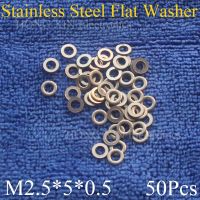 50Pcs Large M2.5*5*0.5mm Stainless Steel Flat Washer Price High Quality Flat Pad Plain Washer Ring Washer Nails Screws  Fasteners