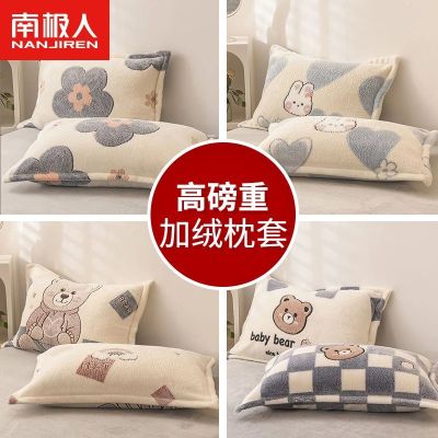 Antarctic snow velvet pillowcase double-sided core set a pair of student dormitory single