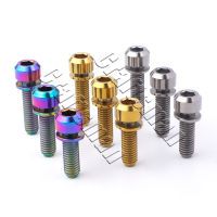 6Pcs Ti M5 x 16 18 20mm Titanium Screws Bolts Bicycle Stem Bolt with Washer Gasket M5x16 M5x18 M5x20 for MTB Road Bicycle Stem