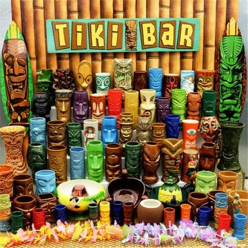 Ceramic Tiki Mug Creative Porcelain Beer Wine Mug Cup Bar Tool ,Exotic  Cocktail Glasses, Tiki Bar