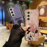 JieHui สำหรับ Samsung Z Fold5 PC Frosted White Mickey Minnie เคสโทรศัพท์แฟชั่น