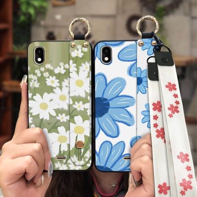 New Arrival Wrist Strap Phone Case For Wiko Y61 Durable Soft Case Phone Holder painting flowers Fashion Design cute