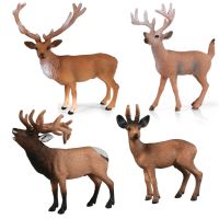 ☏℡ Realistic Animal Models Deer Action Toy Figures Moose Wapiti Elk PVC Figurines Decoration Collection Toys For Kids Gift