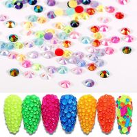 【CW】 1000Pcs 2/3/4mm Resin Jelly Rhinestone Flatback Round Loose Strass Charms Accessories Decoration