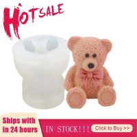 【CW】 DIY 3D Teddy Bear Silicone Fondant Mold Cake Soap Chocoa1pcs 3D Silicone Bowknot Bear Mold Fondant Cake Chlate Baking Mould Tool