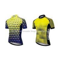 ๑ Mens Short Sleeve Cycling Jersey Spandex Polyester Black / Yellow Stripes Gradient Bike Jersey Top Mountain Bike MTB