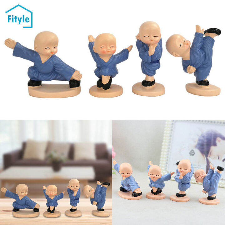 Fityle4pcs/Set Little Monk Statue Figurines Ornament for 6/7cm high ...