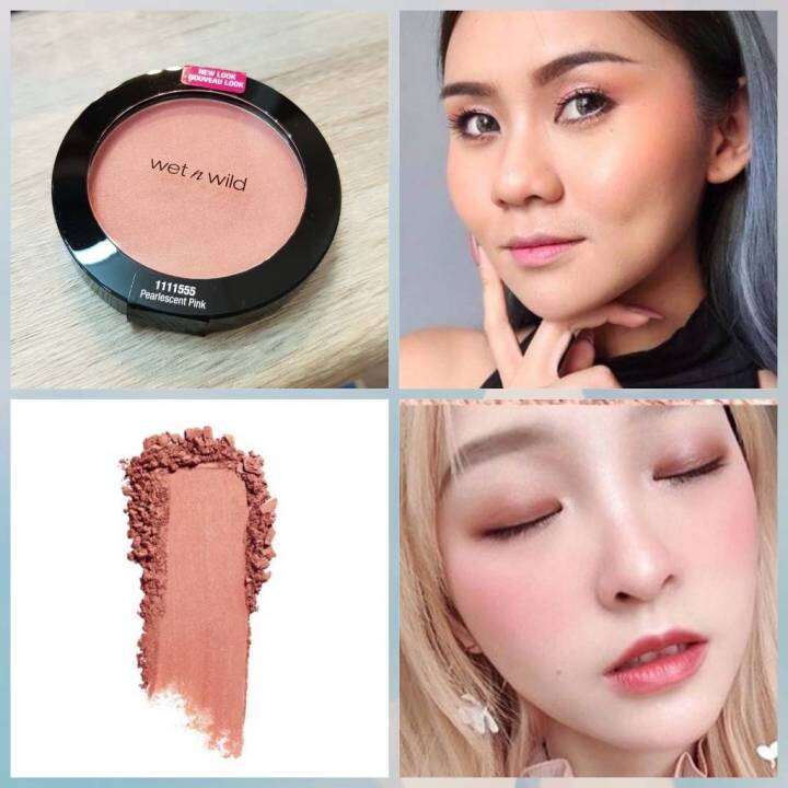 wet-n-wild-coloricon-blush-สี-pearlescent-pink-สีพีชส้มอมชมพูประกายชิมเมอร์-สีนี้ใช้ได้กับทุกสีผิวค่ะ