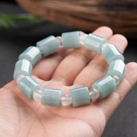 Burmese Jade Bead Bracelets White Accessories Amulets Gift Jewelry Bangles Stone Natural Jadeite Gemstones Women Bangle Charm