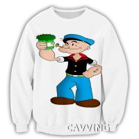 Popeye The Sailor 3D พิมพ์ Crewneck เสื้อ Harajuku สไตล์เสื้อแขนยาวเสื้อลำลองเสื้อ B2