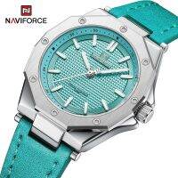 NAVIFORCE ควอตซ์สร้อยข้อมือหนังผู้หญิงหรูหราเป็นที่นิยมแบบเรียบง่ายนาฬิกาข้อมือผู้หญิงกันน้ำนาฬิกาสำหรับผู้หญิง Reloj Mujer Ll. วีแอล