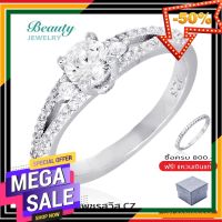 JWL03 แหวนผู้หญิง Beauty Jewelry แหวนเพชรเงินแท้ 925 Silver Ring ประดับเพชรสวิส CZ รุ่น RS2173-RR เคลือบทองคำขาว แหวนทอง แหวนแฟชั่น