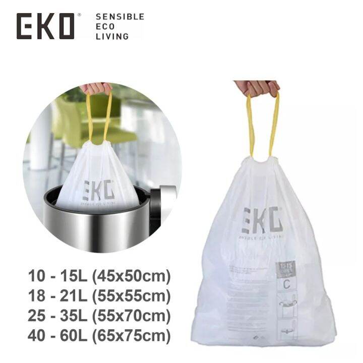 EKO Drawstring Bin Liners 20pcs/pkt | Lazada Singapore