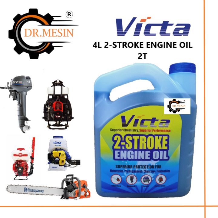 [READY STOCK] VICTA 4 LITRES 2STROKE ENGINE OIL 4 LITER MINYAK 2T
